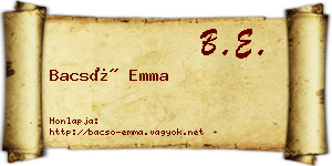 Bacsó Emma névjegykártya
